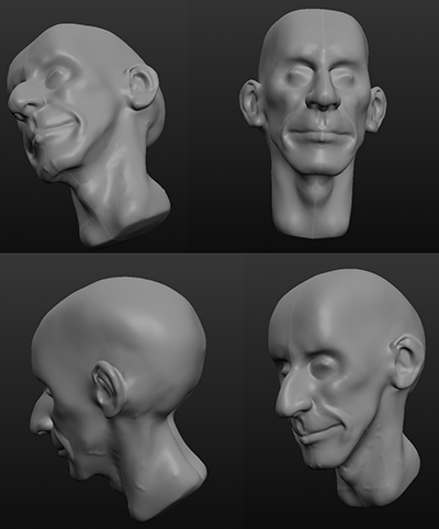 Head modeled in Sculptris